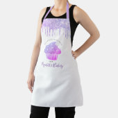 Paarse cupcake bakkerij chef-kok glitter drips mod schort (Insitu)