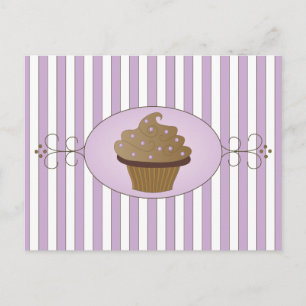 Paarse Cupcake Briefkaart