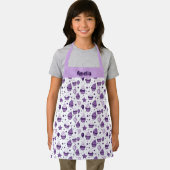 Paarse cupcake gepersonaliseerde Kinderen Schort (Insitu)