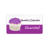 Paarse Cupcake Labels (Voorkant)