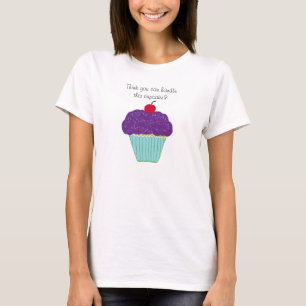 Paarse Cupcake met een Attitude Dames T-shirt