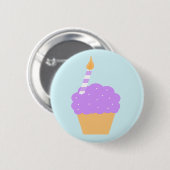 Paarse Cupcake Ronde Button 5,7 Cm (Voorkant /achterkant)