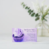 Paarse Cupcake Sprinkles Visitekaartje (Staand voorkant)