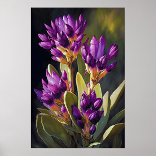 Paarse Curcuma Bloem Art Print Poster