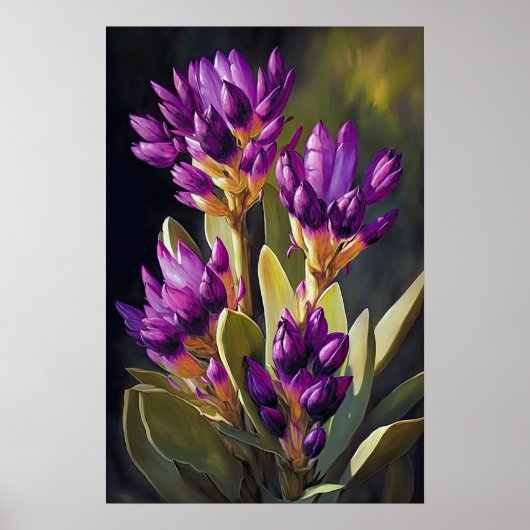 Paarse Curcuma Bloem Art Print Poster (Voorkant)