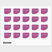 Paarse curve en wit vierkante sticker (Vel)