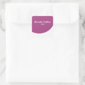 Paarse curve en wit vierkante sticker (Tas)