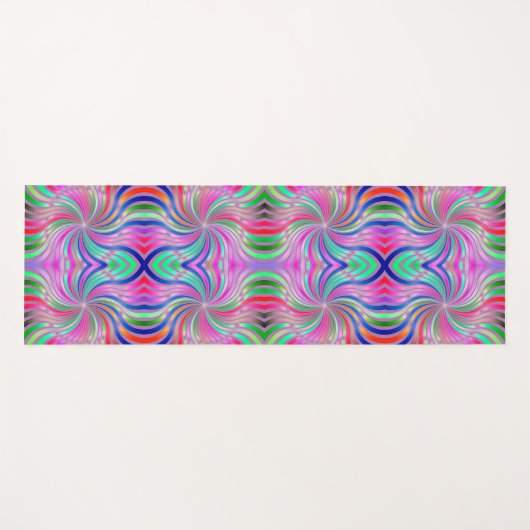 Paarse Curve Pattern Boho Yoga Mat (Voorkant (horizontaal))