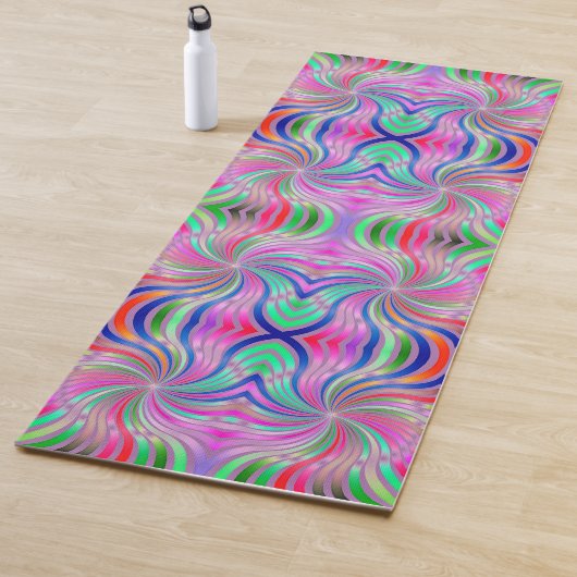 Paarse Curve Pattern Boho Yoga Mat (In situ)