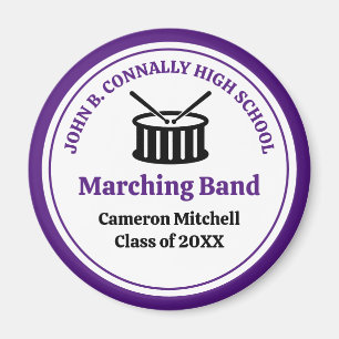 Paarse Custom High School Marching Band Keepsake Magneet