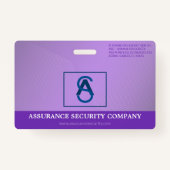 Paarse Custom Security Guard Photo Badge (Achterkant)