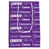 Paarse Custom Typography Collage Verjaardag Medium Cadeauzakje (Achterkant)