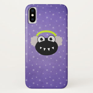 Paarse Cute Cartoon Bug Earflaps Winter iPhone X Hoesje