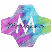 Paarse Cyaan Tie Dye Name and Initiaal Personalize Voetbal (Enkel)