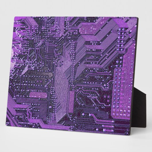 Paarse Cyber Circuit Board Tech Art Electronics Fotoplaat (Zijkant)