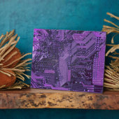 Paarse Cyber Circuit Board Tech Art Electronics Fotoplaat (Zijkant)