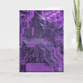 Paarse Cyber Circuit Board Tech Art Electronics Kaart (Voorkant)