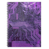 Paarse Cyber Circuit Board Tech Art Electronics Notitieboek (Voorkant)