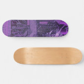 Paarse Cyber Circuit Board Tech Art Electronics Skateboard (Horizontaal)