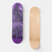 Paarse Cyber Circuit Board Tech Art Electronics Skateboard (Voorkant)