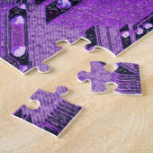 Paarse Cyber Circuit Board Tech Electronics Legpuzzel (Zijkant)