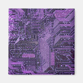 Paarse Cyber Circuit Board Tech Electronics Magneet (Voorkant)