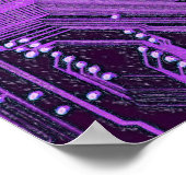 Paarse Cyber Circuit Board Tech Electronics Poster (Hoek)