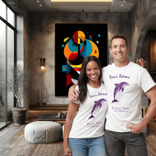 Paarse Cyber Dolfijn – Aangepaste Naam Ontsnap Nu T-shirt