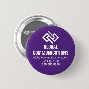 Paarse Cyber Technologie Computerbedrijf Custom Ronde Button 5,7 Cm