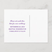 Paarse D20-desktop Het Briefkaart Datum opslaan (Achterkant)