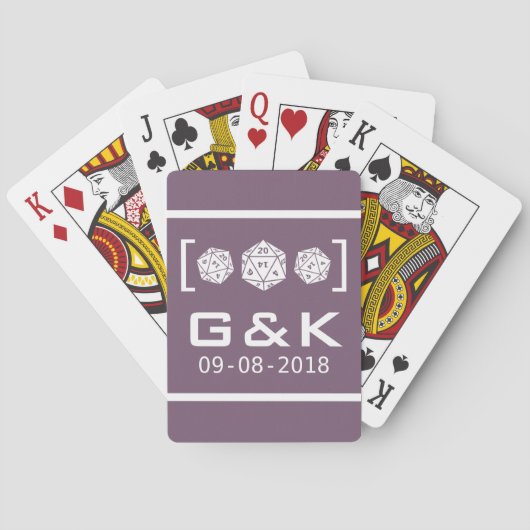Paarse D20-speelkaarten voor weddenschappen Pokerkaarten (Achterkant)