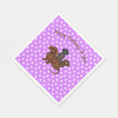 Paarse Dachshund Paper Party Napkins Servet (Hoek)
