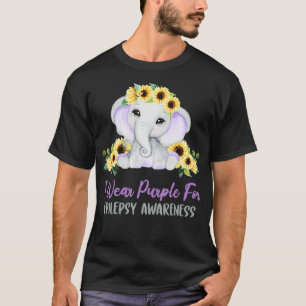 Paarse dag olifant ik Draag Paars voor epilepsie A T-shirt