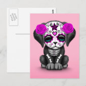 Paarse dag van de dode dop Roze Briefkaart (Voorkant / Achterkant)