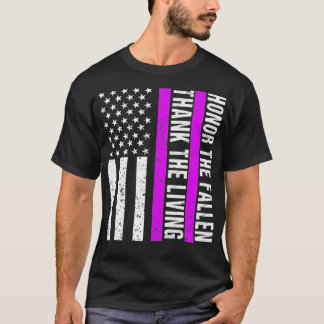 Paarse Dag van de Militaire Veteraan Amerikaans Pa T-shirt