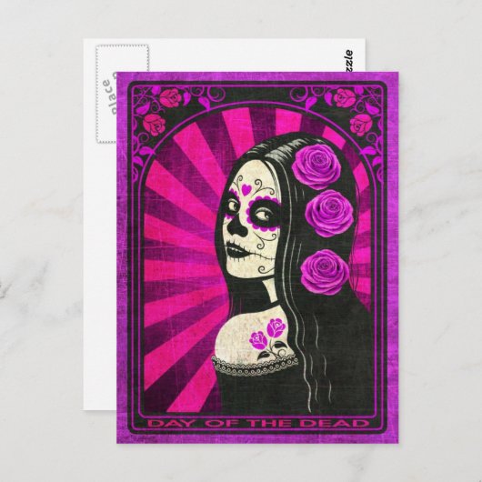Paarse dag van het dodenmeisje Briefkaart (Voorkant / Achterkant)
