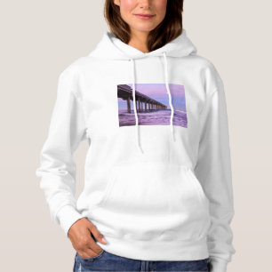 Paarse dageraad over pier, Californië Hoodie