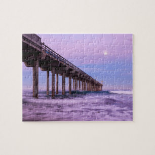 Paarse dageraad over pier, Californië Legpuzzel