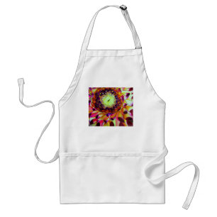 Paarse Dahlia abstracte originele bloemkunst Standaard Schort