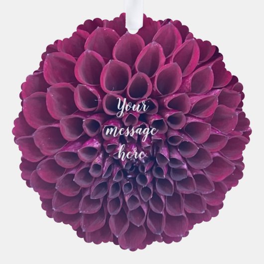 Paarse Dahlia Flower Keepsake Afbeelding Ornament Kaart (Achterkant)