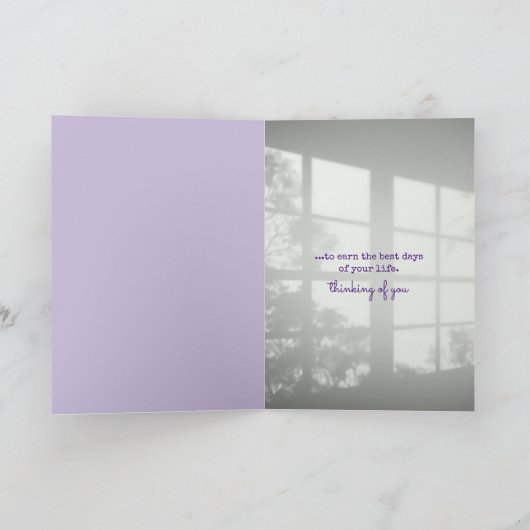 Paarse Dahlia in Window Shadow Card Kaart (Binnen)