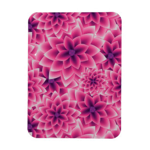 Paarse dahlia met zomerkleurig patroon magneet