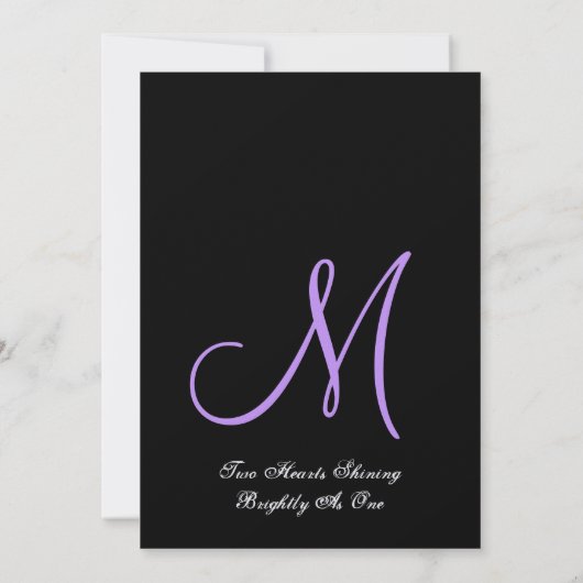 Paarse Dahlia Petals Bruiloft Metallic Papier Kaart (Achterkant)