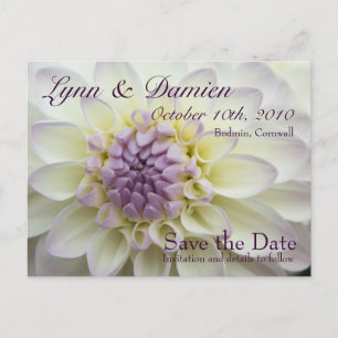 Paarse Dahlia · Save the Date Briefkaart