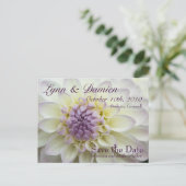 Paarse Dahlia · Save the Date Briefkaart (Staand voorkant)