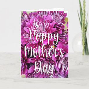 Paarse Dahlias-Moederdag Bedankkaart