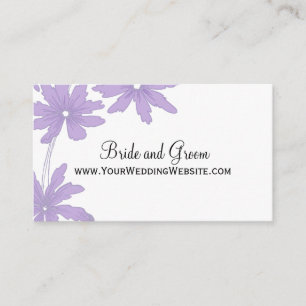Paarse Daisies Bruiloft Website Kaart