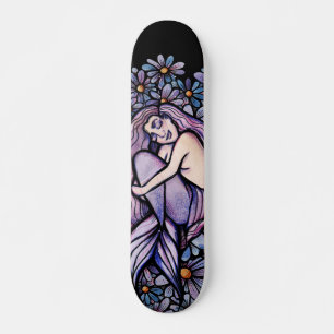 Paarse Daisies Slapende Zeemeermin Skateboard