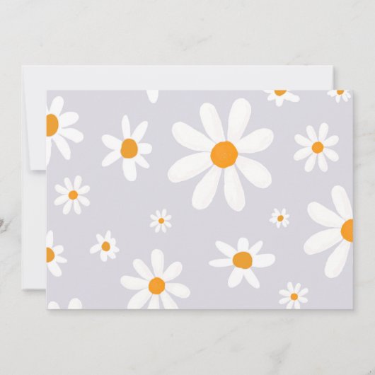 Paarse Daisy 1e Verjaardagsfoto Dank u kaart (Achterkant)