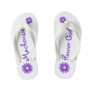 Paarse Daisy Bloemenmeisje Kinder Teenslippers